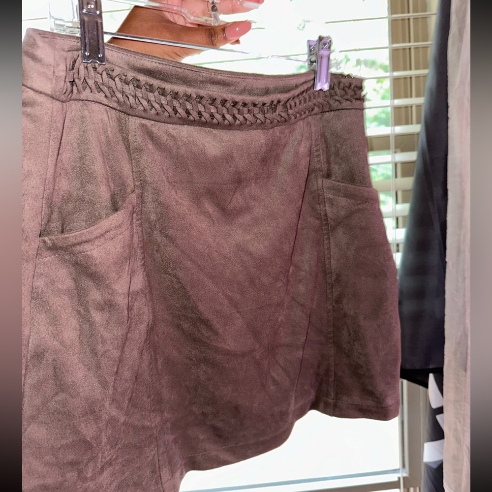 brown mini skirt xs